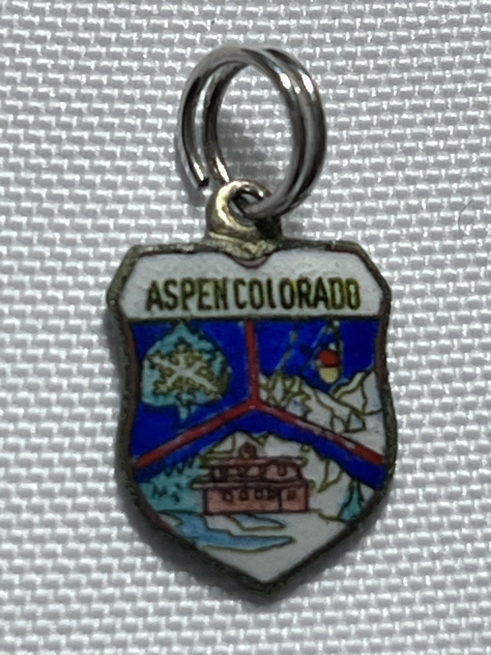Aspen Colorado Enamel Shield Charm - Blue and White
Made in Germany